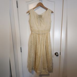 White/Yellow Patterned Dress - NWOT